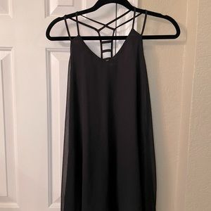 Flowy black halter dress